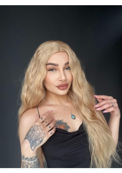 Wag Dalgalı Medikal Üst Kısmı Cilt Görünümlü Medikal Peruk Rus Sarısı fiyatları