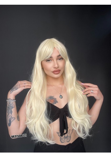 Ekstra Uzun Dalgalı Perçemli Medikal Fiber Peruk Platin fırsatları