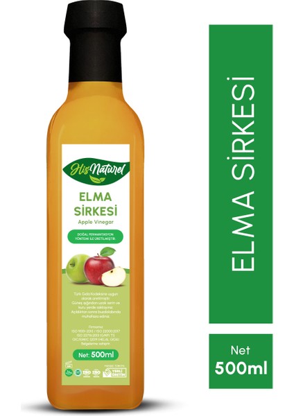 Organik Yıllanmış Elma Sirkesi Doğal Fermantasyon 500 Ml.