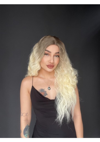 Wag Dalgalı Medikal Üst Kısmı Cilt Görünümlü Medikal Peruk Küllü Kumral Ombreli fiyatları