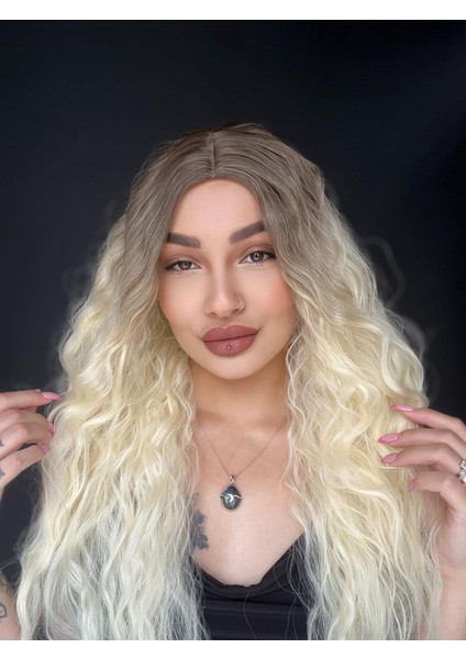 Wag Dalgalı Medikal Üst Kısmı Cilt Görünümlü Medikal Peruk Küllü Kumral Ombreli fırsatları