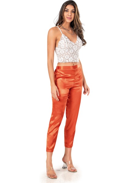 Saten Pijama Takımı Tarçın