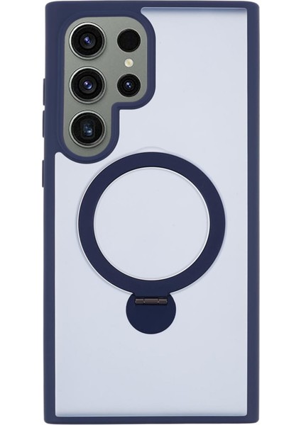 Samsung Galaxy S24 Ultra Döner Halka Kickstand Manyetik Mavi Telefon Kılıfı (Yurt Dışından)