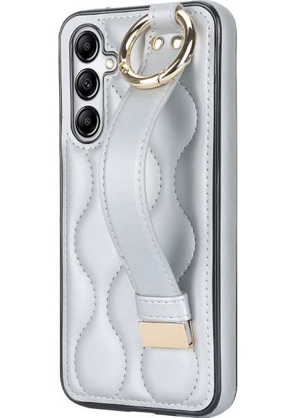 Samsung Galaxy A54 5g Kılıf Için Şık Dalga Desenli Halka Asılı Tokalı Telefon Kapağı, Kickstand-Gümüş (Yurt Dışından) modelleri