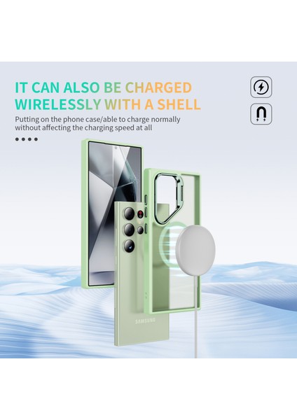 Samsung Galaxy S24 Ultra Pc+Tpu+Metal Kickstand Kabuk MagsafeGreen ile Uyumlu Telefon Kılıfı (Yurt Dışından) fiyatları