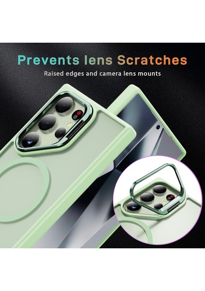 Samsung Galaxy S24 Ultra Pc+Tpu+Metal Kickstand Kabuk MagsafeGreen ile Uyumlu Telefon Kılıfı (Yurt Dışından) modelleri