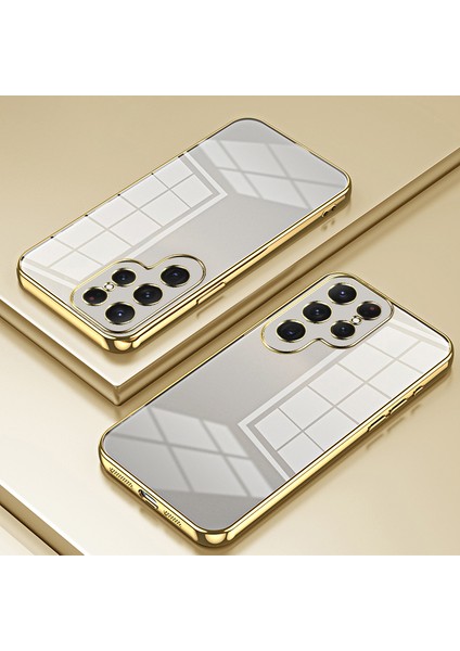 Samsung Galaxy S24 Ultra Tpu Elektroliz Çerçeve Koruyucu Altın Telefon Kılıfı (Yurt Dışından) modelleri