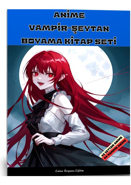 Anime Vampir Kız - Anime Şeytan Kız Boyama Kitabı 2 Kitap