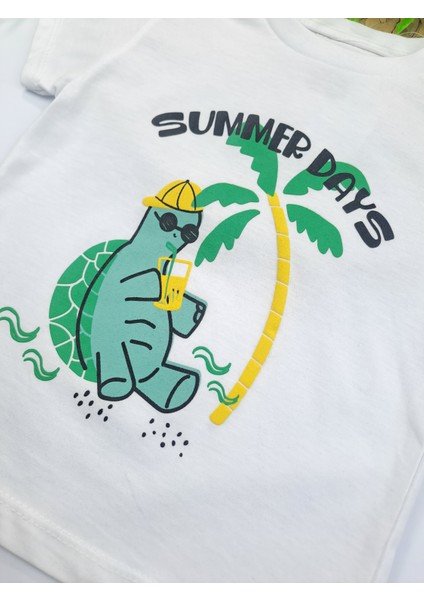 Erkek Çocuk Şort Tişort Ikili Takım Kaplumbağa Baskı Detaylı fırsatları