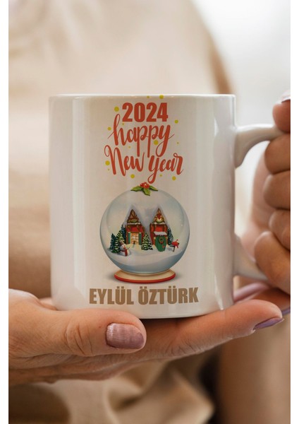 Yılbaşı Hediyesi Kişiye Özel Kar Küresi Baskılı Kupa Bardak
