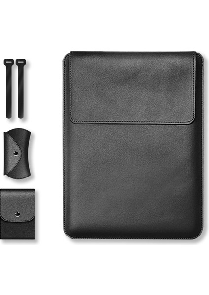 MacBook 13 Inç/14 Inç Dizüstü Bilgisayar Saklama Çantası Çok Fonksiyonlu Pu Deri Mouse Pad Dizüstü Bilgisayar Kol Kılıfı (Yurt Dışından)