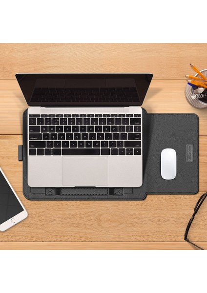 4 Adet/takım Darbeye Dayanıklı Taşıma Çantası 13/14 Inç Dizüstü Bilgisayarlar Için Taşınabilir Kol Çantası Çizilmez Pu Deri Saklama Çantası Saplı Askı-Siyah (Yurt Dışından) fiyatları