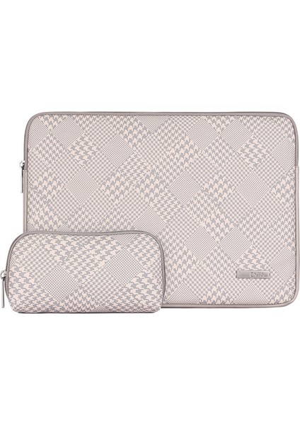 Balıksırtı Desen Fermuarlı Dizüstü Bilgisayar Kol Çantası Dizüstü Bilgisayar Koruyucu Kapak Küçük Çanta-Gri Kenar/12 Inç Dizüstü Bilgisayar Için (Yurt Dışından)