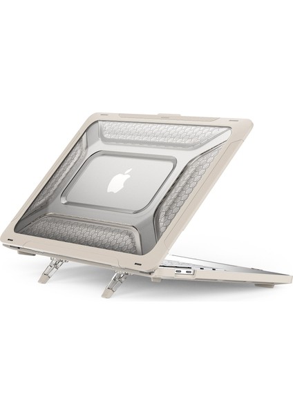 MacBook Pro 13 Inç (2020) Pc + Tpu Laptop Kılıfı Çizilmez Tam Korumalı Dizüstü Bilgisayar Kapağı Destekli Ayaklı-Kayısı (Yurt Dışından)