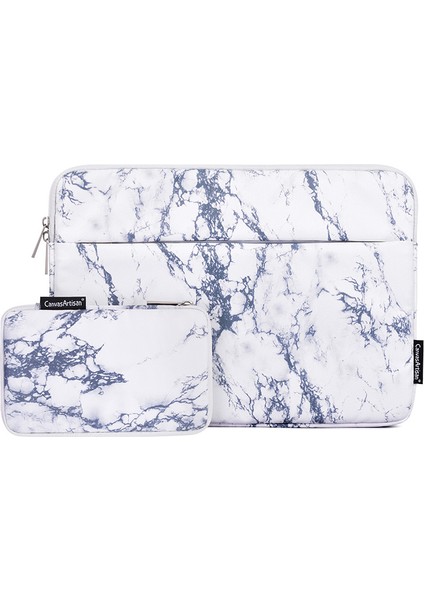 Ön Cep Dizüstü Bilgisayar Kılıfı Koruyucu Kapak Mermer Desenli Dizüstü Bilgisayar Kılıfı Küçük Çantalı-Beyaz/11 Inç Dizüstü Bilgisayar Için (Yurt Dışından)