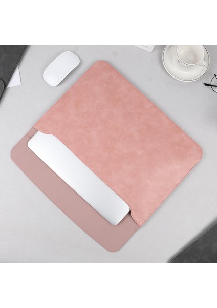 15.4 Inç Dizüstü Bilgisayar Kılıfı Kol Su Geçirmez Pu Deri Mouse Pad Dizüstü Bilgisayar Kılıfı Fare Mat Ince Çanta-Koyu Mavi (Yurt Dışından)