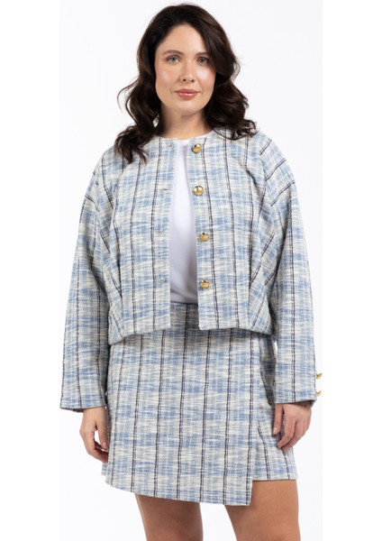 Rahat Mavi Kadın Ceket Nıle