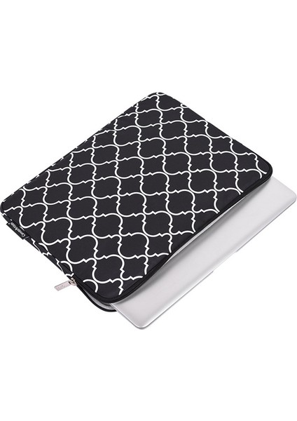 Eşkenar Dörtgen Izgara Desenli Dizüstü Bilgisayar Kılıfı Çizilmeye Dayanıklı Fermuarlı Dizüstü Bilgisayar Çantası ve Küçük Çanta-Siyah/11 Inç Dizüstü Bilgisayar Için (Yurt Dışından) fiyatları