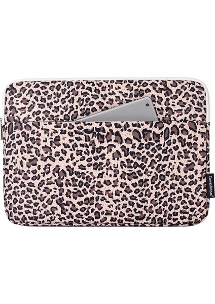 12 Inç Dizüstü Bilgisayarlar Için Çizilmeye Dayanıklı Taşıma Çantası Taşınabilir Ince Çanta Darbeye Dayanıklı Leopar Baskılı Su Geçirmez Kol Çantası-Sarı (Yurt Dışından)