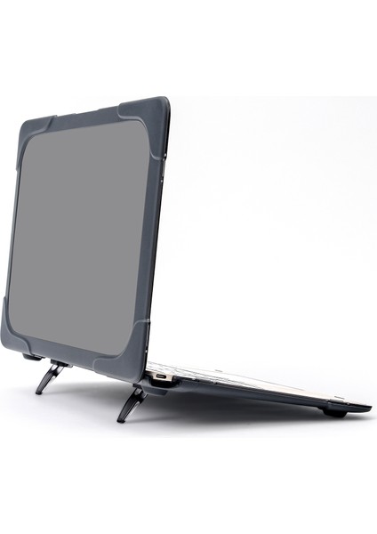 Düşmeye Dayanıklı Destek Standı Tasarımı Sert Pc Dizüstü Bilgisayar Çantası Iyi Korumalı Dizüstü Bilgisayar Kapağı MacBook Retina 12 Inç A1534/A1931-GRI (Yurt Dışından)