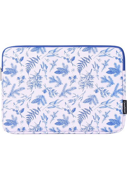Yaprak Baskı Ultra Ince Dizüstü Bilgisayar Taşıma Çantası Fermuarlı Dizüstü Bilgisayar Kılıfı Kılıfı-Beyaz/12 Inç Dizüstü Bilgisayar Için (Yurt Dışından)