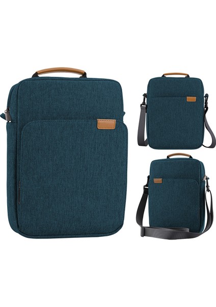12.9-13.3 Inç Darbeye Dayanıklı Dizüstü Taşıma Çantası Polyester Dizüstü Bilgisayar Çantası Crossbody Çanta-Lacivert (Yurt Dışından)