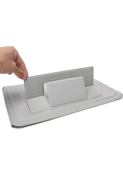 12-13.3 Inç Laptop Çantası Pu Deri Ultra Ince Katlanır Stand Dizüstü Taşıma Çantası-Mat Pembe (Yurt Dışından)
