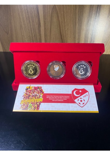 Galatasaray 23. Şampiyonluk Gümüş (Au Kaplama) - Gümüş - Bronz Darphane Hatıra Para Seti fırsatları