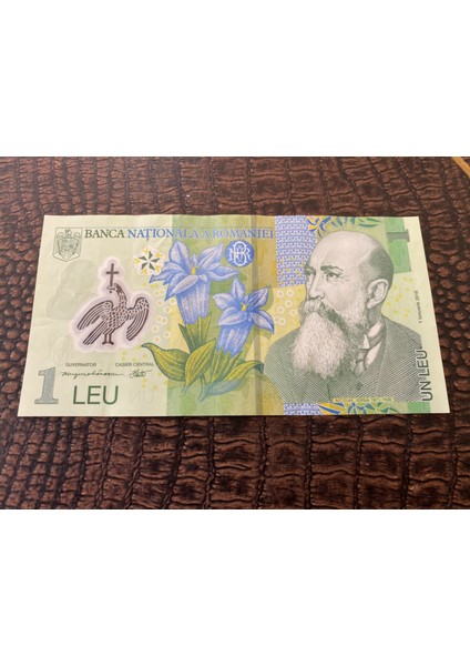1 Lei Polimer Romania Kağıt Para 01.01.2018 Tarihli