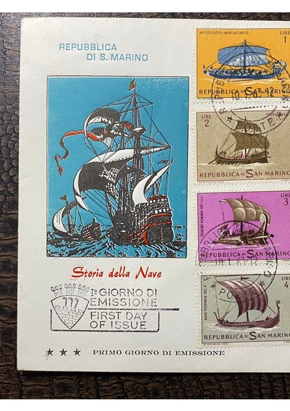 Repubblica S. Marino &quot;storia Della Nave&quot; 1963 Yelkenli/ Gemi Temalı Ilk Gün Zarfı Fdc 1963 Tam Seri ***nadir*** fiyatları
