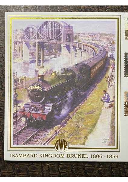 Ingiltere Köprü Mimarı Isambard Kingdom Brunel Tren Köprüleri Temalı 2006 Limitli, Islak Imzalı, Tam Seri Pullu Buckingham Zarf Limited No: 279/350