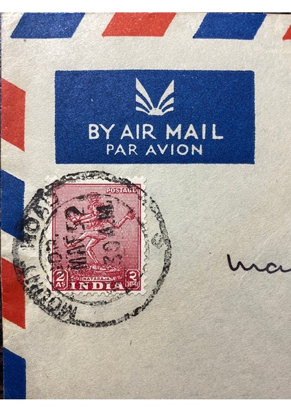 Hindistan'dan Isvicre Geneva'ya Uçak Postası Zarfı 1952 Yılından By Airmail From India To Switzerland