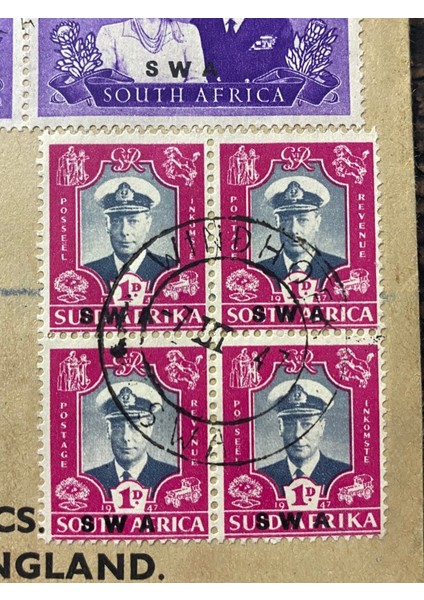 Ingiltere Ingiliz 1947 1947 Windhoek Güney Batı Afrika Cape Town Kraliyet Ziyaretinin Ilk Günü Ziyareti Fdc Tam Seri Sürsajlı Pullar indirimleri