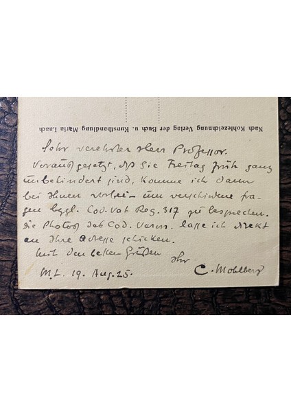 Almanya Reich Dönemine Ait 1925 Yılında Prof. Dr. W. Levison Gönderilmiş Taşbaskı Posta Kartı Postadan Geçmiş Maria Lach - Bonn Pfennig Deutsches Reich Kartal Pullu modelleri