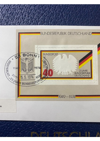 Almanya Ilk Gün Damgalı Zarf 25 Jahre Bundesrepublik Deutschland Bonn Fdc Deutschland Brd