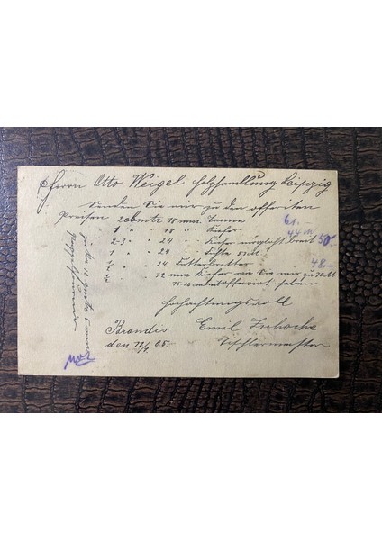Antiye Almanya Reich Dönemine Ait 1905 Yılında Postadan Geçmiş Brandis - Leipzig Posta Kartı Kendinden Pullu 5 Pfennig Deutsches Reich modelleri