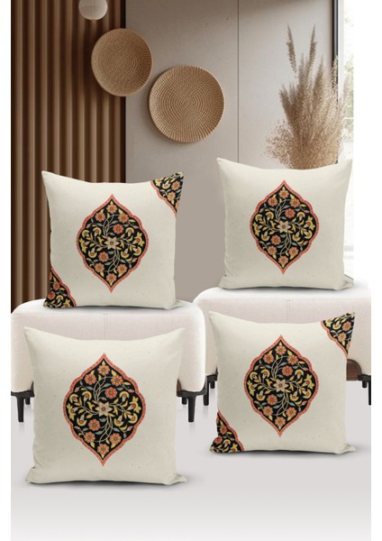 Ramazan Serisi Çift Tarafı Dijital Baskılı 4'lü Kırlent Kılıfı Seti (Ramadan Cushion Cover Set)