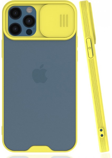 Apple iPhone 12 Pro Max Uyumlu Platin Kamera Kızaklı Arka Koruma Kılıf