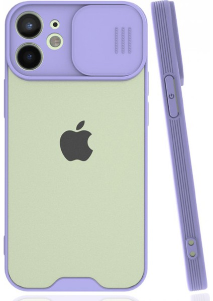 Apple iPhone 12 Mini Uyumlu Platin Kamera Kızaklı Arka Koruma Kılıf