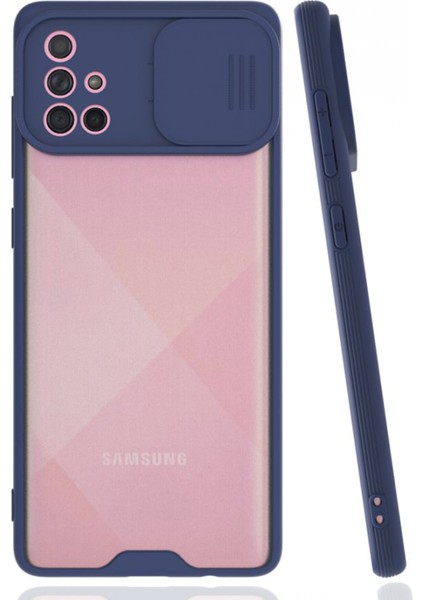 Samsung Galaxy A71 Uyumlu Platin Kamera Kızaklı Arka Koruma Kılıf