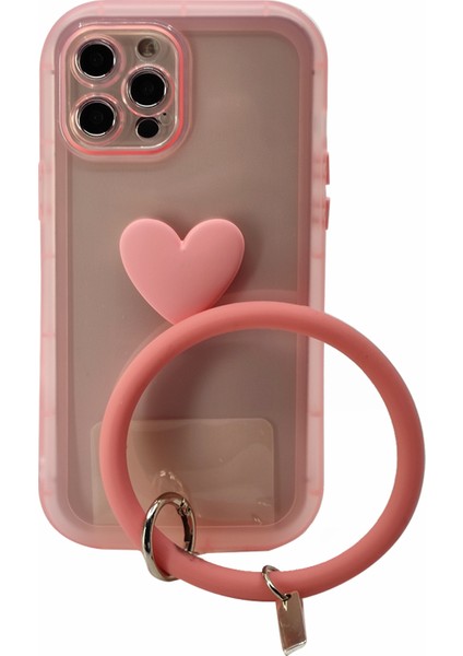 Apple iPhone 12 Pro Max Uyumlu Halka Bilekli Şeffaf Seri Arka Koruma Kılıf