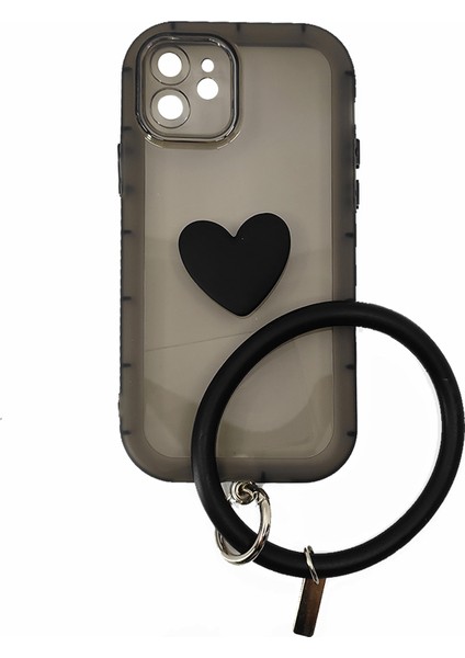 Apple iPhone 12 Uyumlu Halka Bilekli Şeffaf Seri Arka Koruma Kılıf
