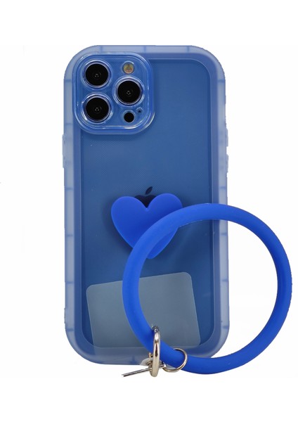 Apple iPhone 13 Pro Max Uyumlu Halka Bilekli Şeffaf Seri Arka Koruma Kılıf