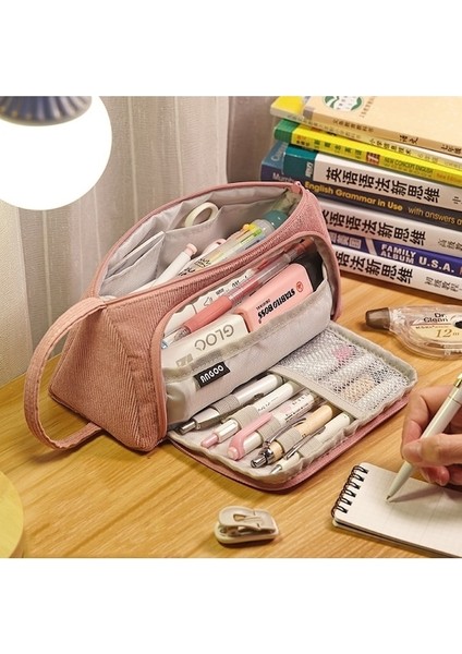 Öğrenci Kırtasiye Taşınabilir Hediyelik Kozmetik Siyah Kalem Kutusu (Yurt Dışından) indirimleri