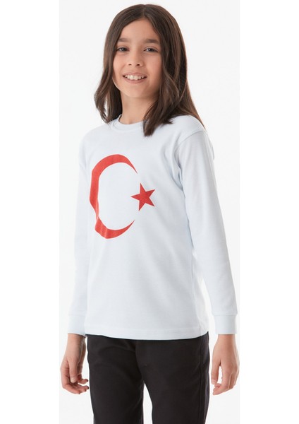 Türk Bayrağı Baskılı Çocuk Sweatshirt