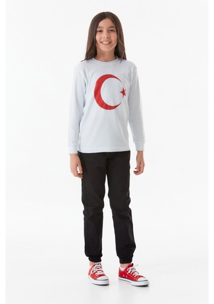 Türk Bayrağı Baskılı Çocuk Sweatshirt