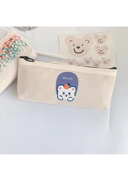 1 Adet Tuval Pencilcase Okul Malzemeleri Kırtasiye 003 Kalem Kutusu (Yurt Dışından)