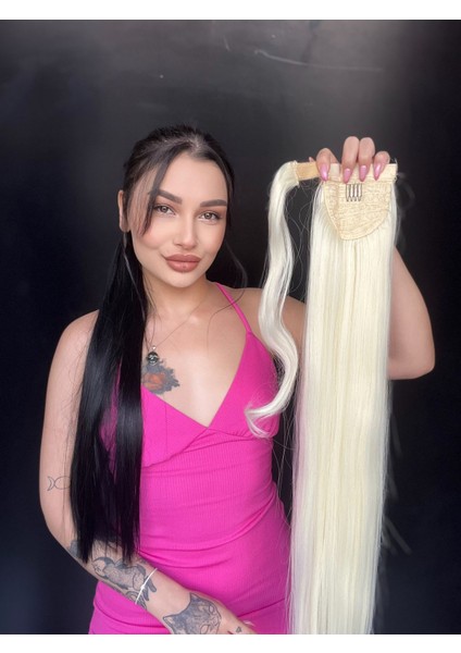 Cırtcırt Bağcıklı Tak Çık Düz Uzun At Kuyruğu Platin fiyatları