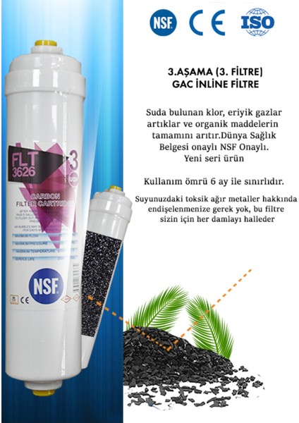 Kapalı Kasa Su Arıtma Cihazı Yeni N Sf'li Özel Seri 3 Aşamalı Inline 6 Aylık Filtre Seti fırsatları