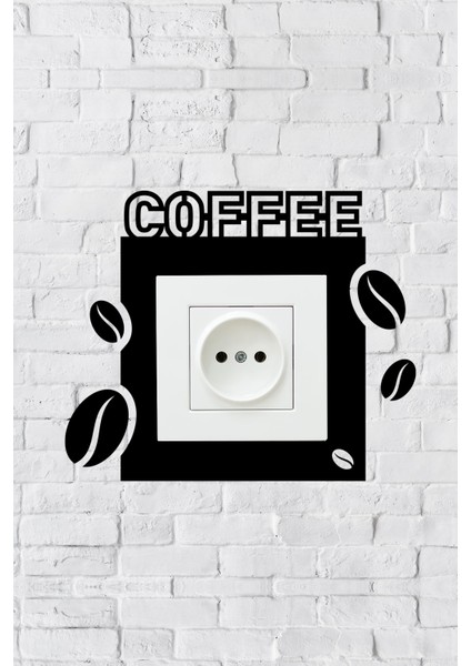 Coffee Kahve Tasarım Priz Çerçevesi (Iç Ölçü 8,4x8,4 Cm) Dekoratif Priz Süsü - Kahve Kosesi